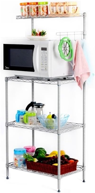 Storage Holders and Racks Microwave Oven Shelf sturdy Wire Mesh 3-Tier-Layer Kitchen Classification Silver Slee