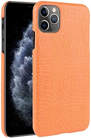 Eyanone for iPhone 11 Pro Max Shockproof Crocodile Texture PC + PU Case(Black) Orange