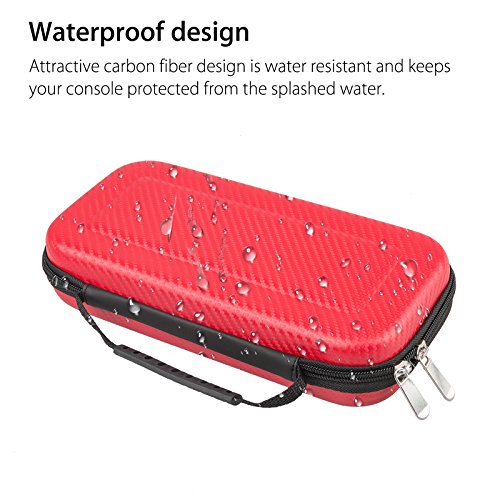 Sunjoyco Waterproof Case for Nintendo Switch, ProCase Hard Shell Game Carrying Box Travel Storage Bag for Nintendo Switch Game Console Accessories Cable, Ear Buds, SD Cards