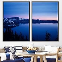 2 Piece Framed Canvas Wall Art Sunset Canvas Prints Home Artwork Decoration for Living Room,Bedroom - 16