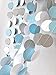 First Birthday Boy Decorations Baby Blue White Grey Baby Boy First Birthday Party Decorations Tissue Paper Pom Pom Tassel Garland Circle Garland for Gey Elephant Baby Shower Decorations Boy