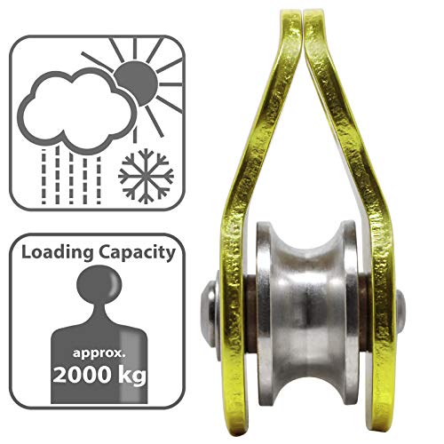 ALPIDEX Seilrolle Umlenkrolle 20 kN - Mobile Pulley Flaschenzug - für Seile bis 11 mm Durchmesser - EN12278 – Bild 5