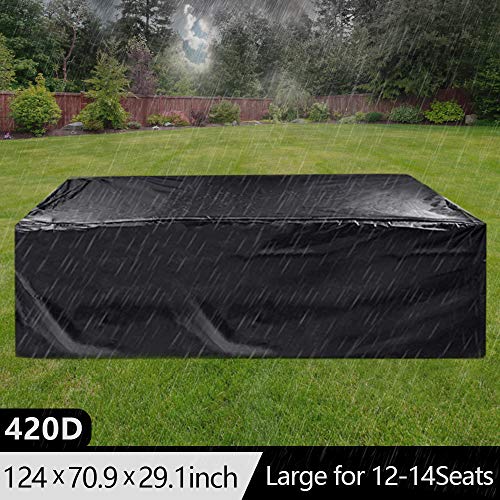 Outdoor-Furniture-Covers-WaterproofCyanbamboo-Patio-Furniture-Covers-420D-Oxford-Polyester-Large-Size-315X180X74cm-for-12-14-Seat-Patio-Table-Chair-Windproof-UV-Protective-Furniture-Set-Covers-Black
