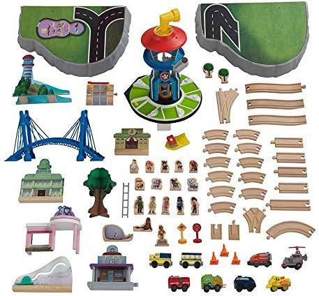 paw patrol wooden train set