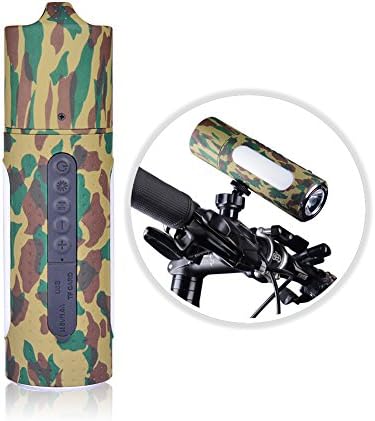 5 in 1 Multi-Function Waterproof Portable Wireless Bluetooth Speaker - Power Bank Output, 3 Mode Flashlight, Hands Free Answering Phone Call, TF Card Music Player, Mracket Screw Hole (Camouflage)