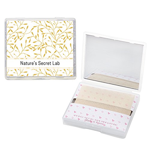 [200 Counts + Mirror Case] Face Oil Blotting Paper Sheets with Makeup Mirror - 100% Natural Linen Fibers Oil Absorbing Sheets made in Japan