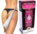 Dry Skin Brushing Exfoliating Cellulite Reduction Sponge Scrubber. Infused with anti-cellulite cream Seaweed Extract and Caffeine for Effective Cellulite Reduction and Skin Firming.