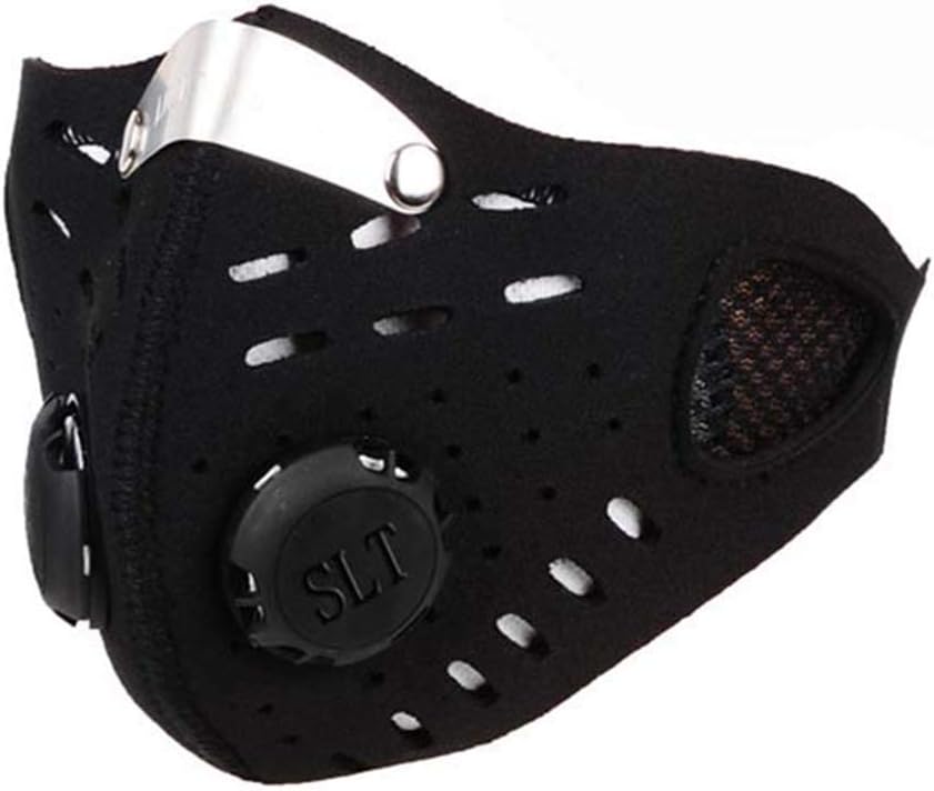Ewolee Dust Mask, Pollution Face Mask Activated Carbon Filtration Exhaust Gas Anti Pollen Allergy PM2.5 Workout Running Motorcycle Cycling Mask for Men Women(Black)