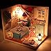 Wind Dollhouse Miniature DIY Dream House Kit With Furnitiure LED Toy and Cover Artwork Gift Brandon’s Room