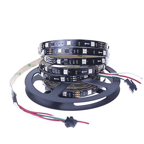 Alarmpore (TM) 16.4FT WS2811 Led Strip, Programmable and Addressable, 5050 Digital RGB LED Strip 5M 150LEDs Not Waterproof Dream Magic Color 12V Led Rope Tape 30LEDs/m Black PCB