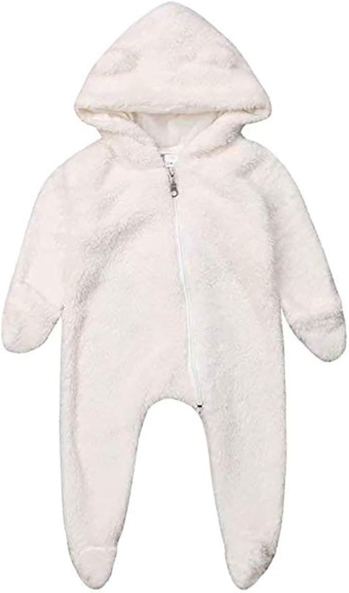 Carolilly Grenouillere Combinaison A Capuche Hiver Bebe Garcon Bebe Fille Costume Ours Polaire Tres Mignonne Amazon Fr Vetements Et Accessoires