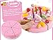 Seoaura Pretend Play Toys for Kids - DIY Cutting Birthday Cake Food Toy Set of 75PCS for Children Early Education - Safe & Non-Toxic (Pink)