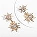 Starburst Dangle Drop Earrings Gold Plated Crystal Hexagram Star Stud Statement Dangle Earrings Wedding Earrings for Women