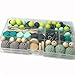 Amyster DIY Teether Toys Mixed Color Geometry Hexagonal Round Silicone Beads Wooden Pacifier Clips Wooden Peach Heart Round Crochet Beads Safety for Baby Tooth Nursing Necklace/Bracelet (A167+A124)