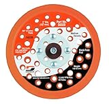 Dynabrade 56320 5-Inch Diameter Hook-Face 44 Holes 3/8-Inch Thick Urethane Medium Density 5/16-Inch-24 Male Thread Vacuum Disc Pad, Orange