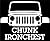 Chunk Ironchest (Jeep) - 5"x 3 3/4" - Vinyl Die Cut Decal / Bumper Sticker For Windows, Trucks, Cars, Laptops, Macbooks, Etc.