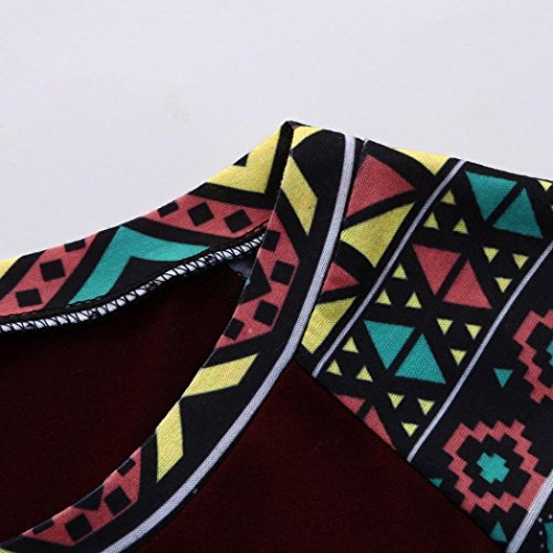 Clearance Stitching Top, Sleeve Printed Long Sleeves Women's Casual Round Neck Geometric Basic T-Shirts Swing Duseedik
