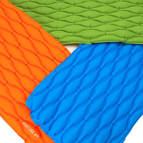 Ultralight Sleeping Pad by VENTURE 4TH | Lightweight, Compact, Durable, Tear Resistant, Supportive and Comfy | For Camping , Traveling , Lounging , Sleeping Bags , Hammocks , Hiking and More | Green