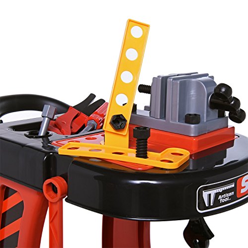 Ivation Kids Construction Tool Trolley - Includes Pretend Tools, Work Surface, and Room to Store All Tools (Certified Refurbished) - Thumbnail 3