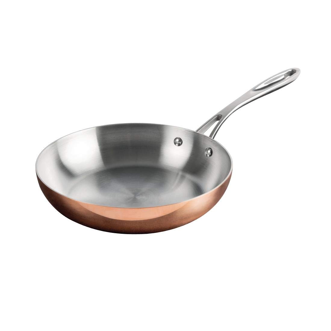 Vogue Induction Tri-Wall Copper Fry Pan - 240mm 9", Black