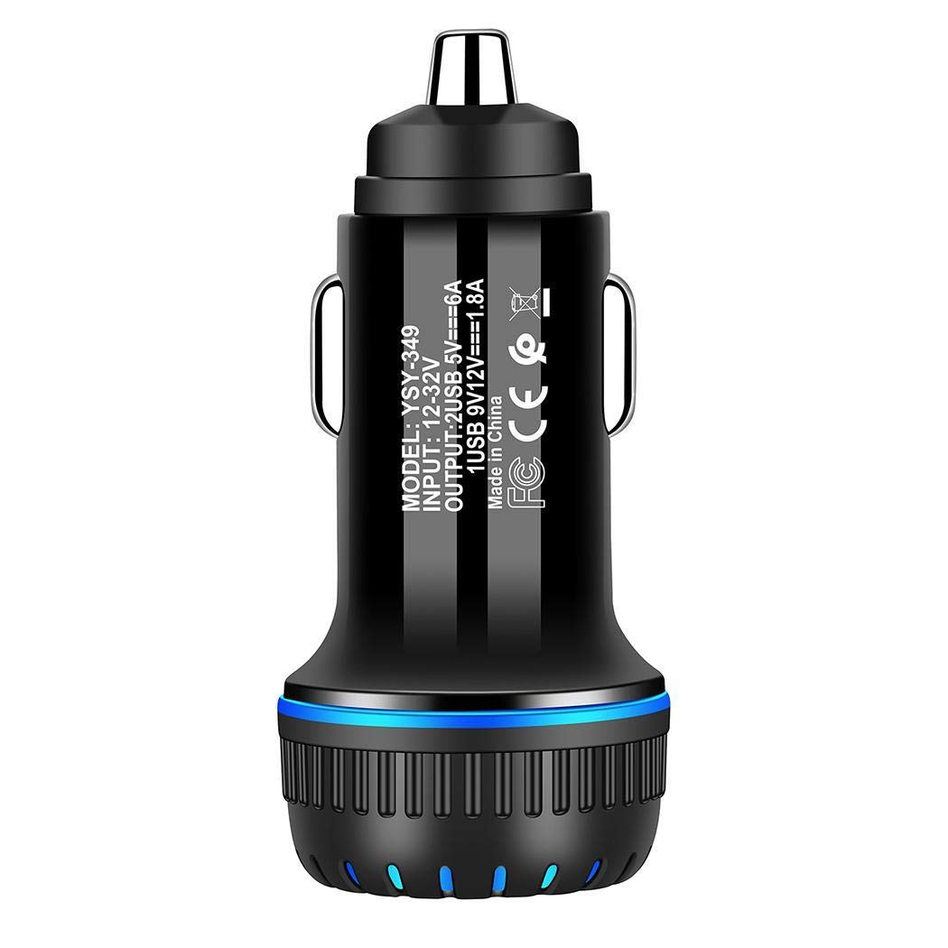 Haonike Cargador de Coche USB Dual portátil de Alta Velocidad Duradero para teléfono móvil Bases de Carga