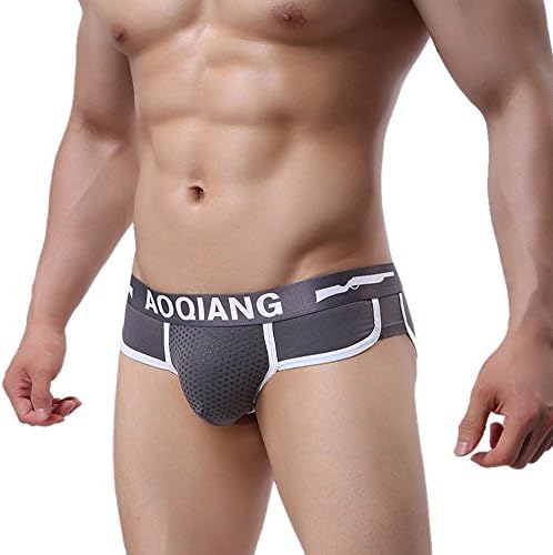 Autumn wind Men Cotton Breathable Boxers Panties ♕ Net Surface Thongs Underwear, 7 Colors, S-XL