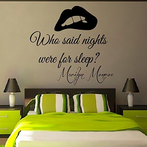 Wall Decals Marilyn Monroe Quote Who Said Nights Were For Sleep