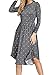 Simier Fariry Women Long Sleeve Pleated Polka Dot Pocket Swing Casual Midi Dress