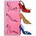 Stiletto High Heel Shoes Silicone Candy Mold for Fondant Cake Decoration, Cupcake Topper, Polymer Clay, Crafting 4-Cavity 1-2 Inch
