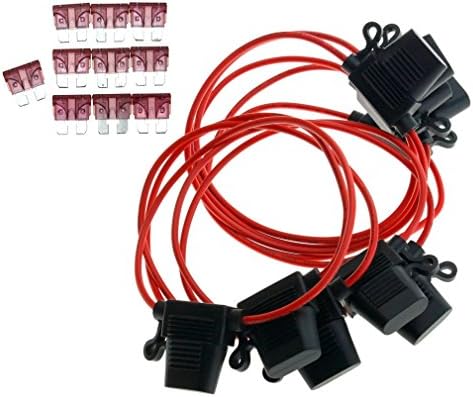 10 PIECES SPLASH PROOF STANDARD BLADE INLINE FUSE HOLDER DC 12V 40A FOR CAR BIKE