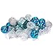 Juvale 28-Pack Christmas Tree Decorations - Glittery Xmas Ball Ornaments in 4 Assorted Ball, and Gift Box Designs - Perfect Festive DecorEmbellishments, Blue and Silver