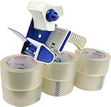 Double Bond Hand-Held Tape Dispenser with 6 Rolls Thick (2.6 Mil) Packing Tape.