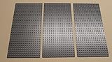 Lego Gray Baseplates Brick Building 16x32 Dots, Set of 3, Bluish Gray