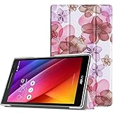 MoKo ASUS ZenPad 8.0 Case - Ultra Compact Slim Lightweight Smart Shell Stand Cover Case With Auto Wake / Sleep for ASUS ZenPad Z380M/Z380C/Z380KL 8.0 inch Tablet, Floral PURPLE