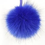 Dikoaina Large Faux Fur Pom Pom Keychain Bag Charm Fluffy Fox Fur Ball