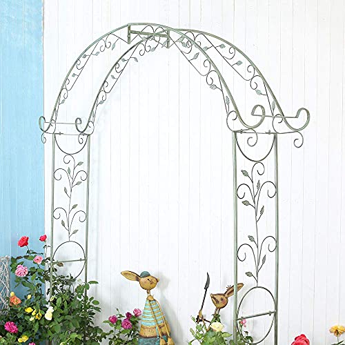 SAFGH Gartenbogenrahmen Einfach zu montieren für Kletterpflanzen Rose Support Gartenlaube, Retro Schmiedeeisen Balkon… – Bild 4