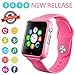 Smartwatch, Bluetooth Smart Watch Phone Wristwatch with Pedometer Camera SMS SNS Sync Music Player SIM Card Slot for Android iPhone (Partial Functions) Women Girls (Pink)
