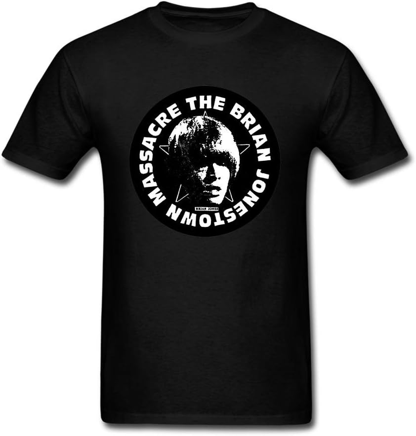 SQPDEM Men's LEVITATION 2016 BRIAN JONESTOWN MASSACRE Print T Shirts