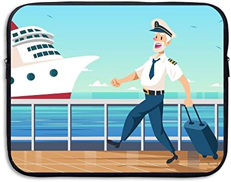 Praise Store Cruiseliner-ship-captain-seaman-vector Computer Liner Liner Bag 15 Inch Tablet Case Computer Accessories For Macbook Air Pro