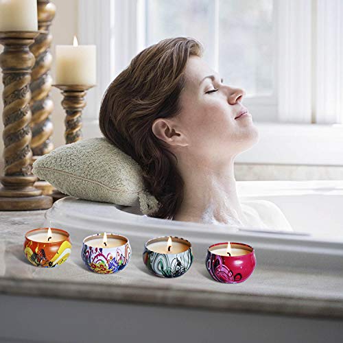 YIHANG Scented Candles Gift Sets, Natural Soy Wax 2.5 Oz Unit Portable Travel Tin Perfect for Women Aromatherapy Anniversary - 8 Pack - Thumbnail 5