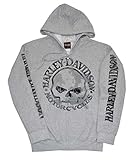 Harley-Davidson Men's Zippered Sweatshirt Jacket H-D Skull Hoodie 30296653 (2XL)