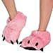 Funziez! Fuzzy Bear Feet Slippers Womens & Mens, Funny Indoor House Shoes, Animal Stocking Stuffer, Gift Holiday Christmas Hanukkah - Small - Pink