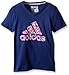 adidas Big Girls' Logo Short Sleeve Tee, Raw Purple, Medium/10-12