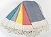 BOSPHORUS Set of 4-100% Turkish Cotton Beach and Bath Towel Set, Hammam Peshtemal Towel Blanket, Compact Travel Towel, Oversized Quick Dry Sand Free, Made in Turkey, Prewashed, XL 71x36, Gray