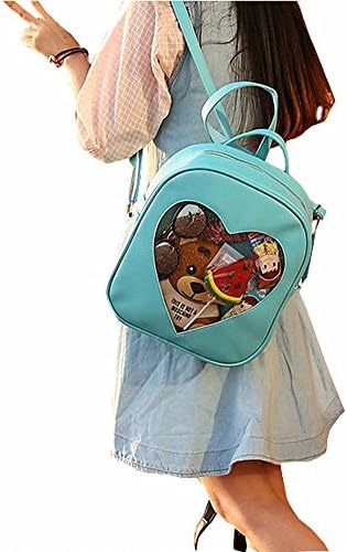 Naray Candy Pu Leather Backpack Plastic Transparent Heart Beach Grils School Bag