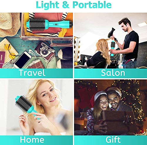 Hair Dryer Brush, Upgrade 5-in-1 Hot-Air Brush, One Step Hair Dryer & Volumizer, Negative Ion Reduce Frizz Static Hair Straightener Curler Brush, Professional Hot air Hair Styler Brush, for All Hair