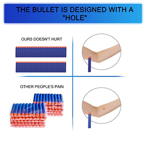 Auney 200-Dart Refill Pack for Nerf N-Strike Elite Dart for N Strike Elite Series Guns Darts Gun Refill Bullets Including 100pcs Blue Darts and 100 Red Darts Blasters Kid Toy with Wrist Band - Thumbnail 3