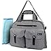 JOIE BEAN Tote Diaper Bag for Mom, Dad | Large Messenger Baby Bag with Shoulder Strap, Changing Mat, Insulated Pockets, Stroller Straps | Multi-Function Organizer Maternity Bag for Travel (Light Grey)