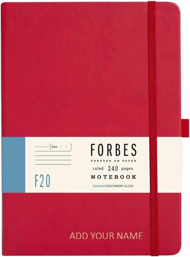 Forbes  Classic Notebook - A5 - Lined (Name on Red)