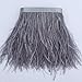 KOLIGHT Pack of 2 Yards Natural Dyed Ostrich Feathers Trim Fringe 4~5inch for DIY Dress Sewing Crafts Costumes Decoration (Gray)